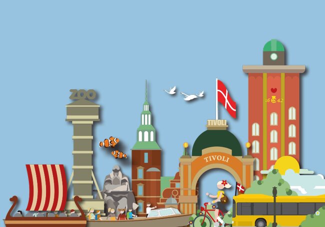 Illustration of Tivoli and many more attractions included in Copenhagen Card