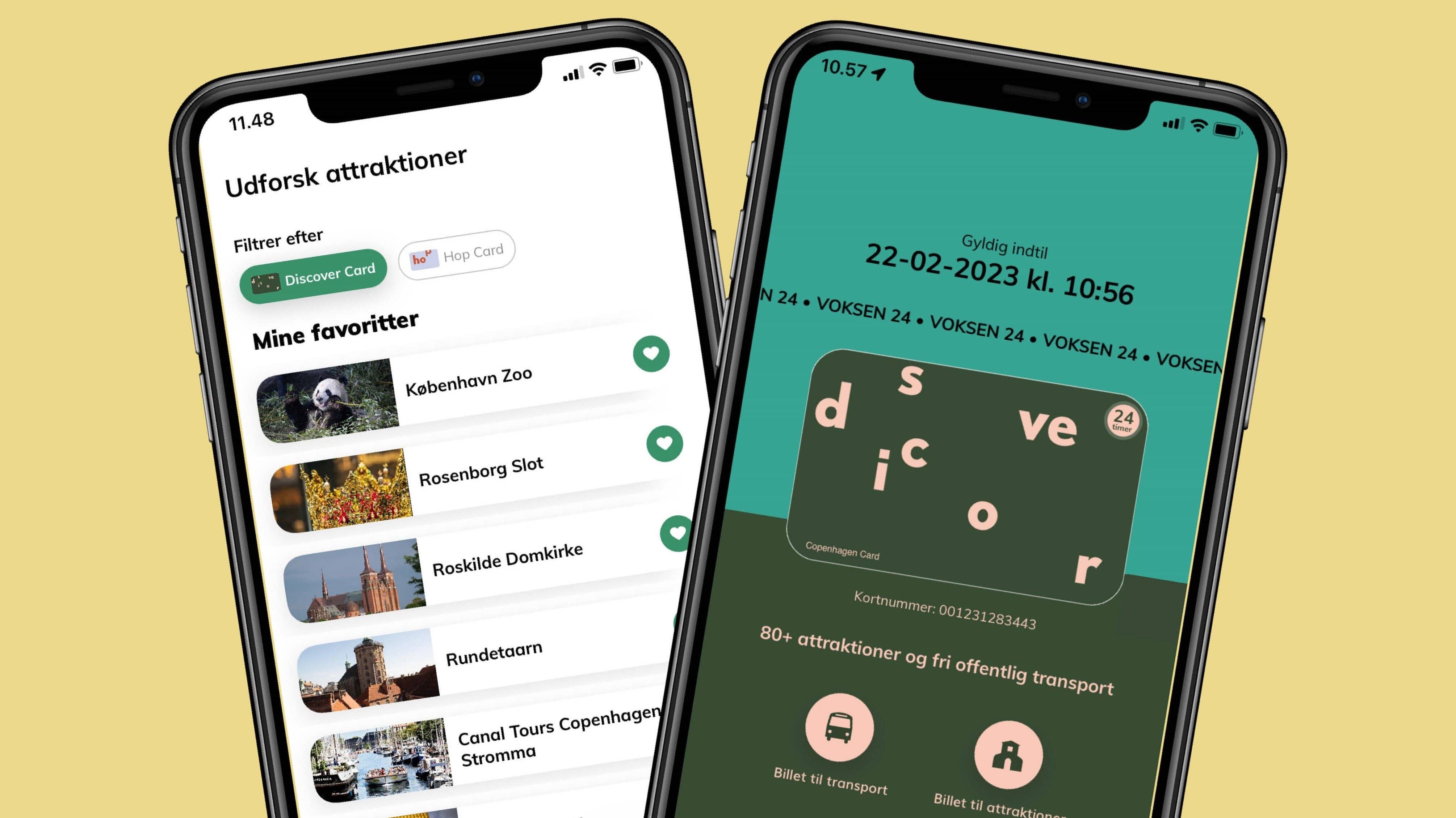 Organiser dine favoritattraktioner i app'en