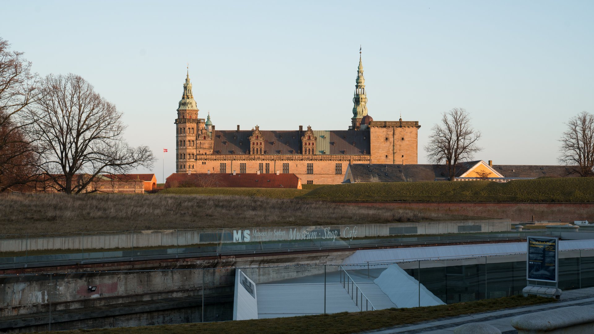 Kronborg castle in the sunset